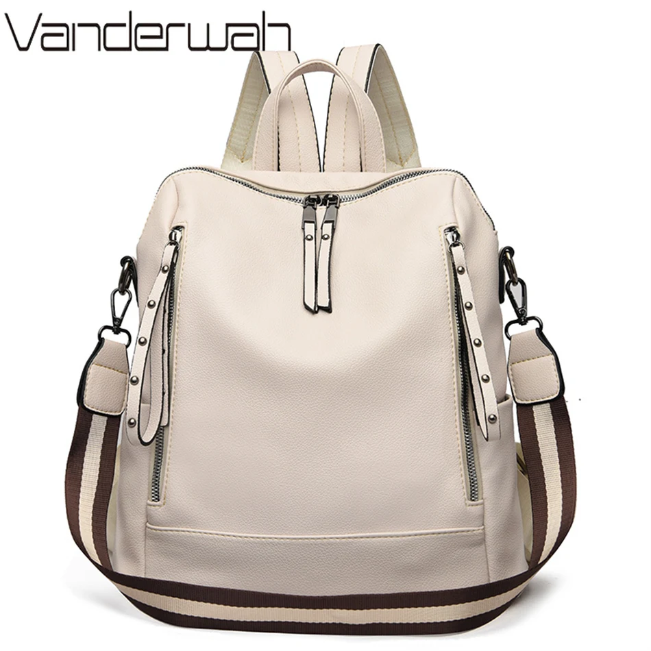 Luxury Bags Brands - ยี่ห้อกระเป๋าเป้สะพายหลังหนังนุ่มกันน้ำ Bagpack Preppy สไตล์นักเรียนกระเป๋า Mochila Feminina