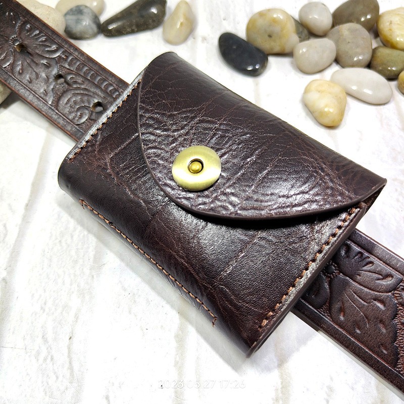 Accordion Wallet Zip - Blongk กระเป๋าคาดเอวขนาดเล็กแพ็คเข็มขัดสานขนาดเล็กหนังแท้ Fanny-กระเป๋าใส่การ์ดกระเป๋าสตางค์เคสกุญแจรถยนต์ dompet koin ผู้ชาย3618