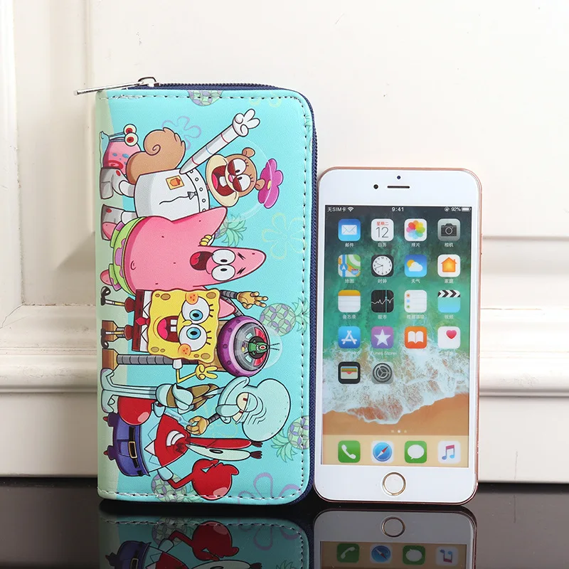 Accordion Wallet Zip - กระเป๋าสตางค์ยาวลายสพันจ์บ็อบ สแควร์แพนท์ส สำหรับผู้หญิง ลายแพทริค สตาร์ แซนดี้