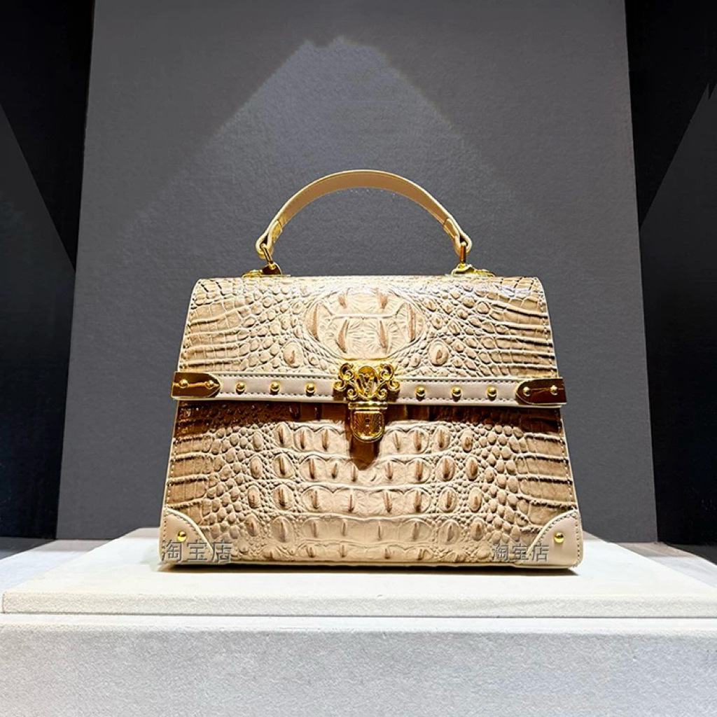 Luxury Bags Lv - Luxury Designer ยี่ห้อใหม่หนังแฟชั่นจระเข้พิมพ์กระเป๋าถือผู้หญิงแฟชั่นไหล่เดี่ยว Crossbody ล็อคกระเป๋าขายร้อน