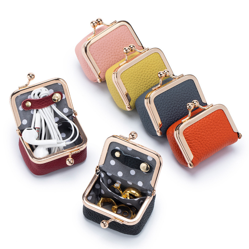Accordion Wallet Zip - กระเป๋าใส่เหรียญหนังขนาดเล็ก – พร้อมตัวล็อคสีทอง, กระเป๋าใส่เครื่องประดับและหูฟังขนาดเล็กสำหรับผู้หญิง, กระเป๋าสตางค์สีสันสดใสน่ารักสำหรับใช้ในชีวิตประจำวัน