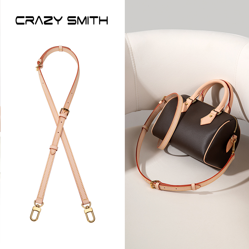 Luxury Bags Lv - CRAZYSMITHหรูหราผักกระป๋องหนังสายคล้องกระเป๋าสำหรับLV SpeedyปรับCrossbodyสายรัดไหล่เปลี่ยนกระเป๋าอุปกรณ์เสริม For LOUIS VUITTON Speedy