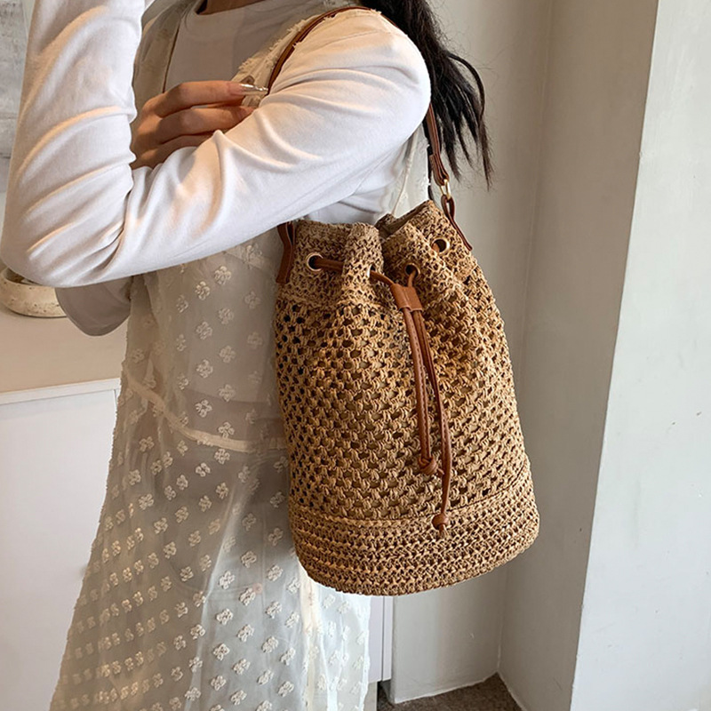 กระเป๋าสาน2024ผู้หญิงกระเป๋าแฟ - Luxury Beach Bags Ysl บทวิจารณ์และราคา