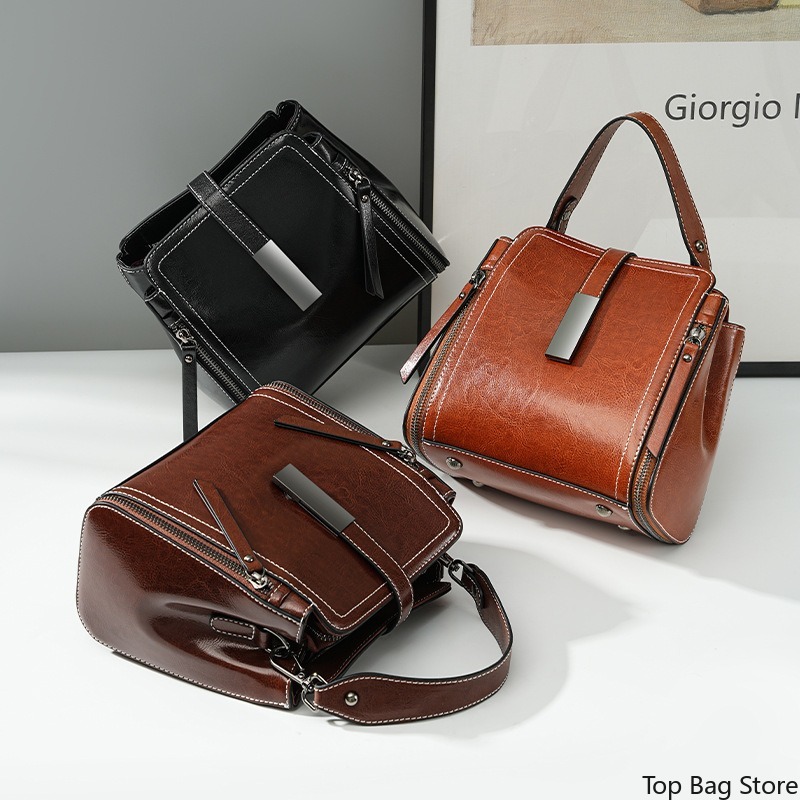 กระเป๋าหนังแท้สะพายข้างสำหรับผ - Quiet Luxury Bags Crossbody บทวิจารณ์และราคา