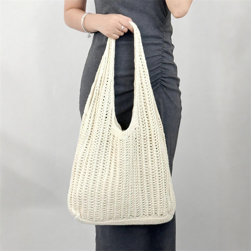 กระเป๋าถักไหมพรมสะพายไหล่สีพื้ - Luxury Beach Bags Ysl บทวิจารณ์และราคา
