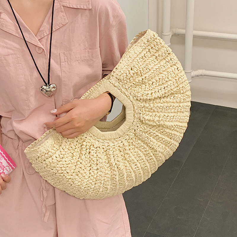 ฤดูร้อนฟางผู้หญิง Half-Moon Be - Luxury Beach Bags Ysl บทวิจารณ์และราคา